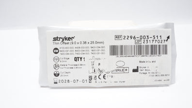 Stryker 2296-003-511 Thin Offset Blade 9.0 x 0.38 x 25.0mm